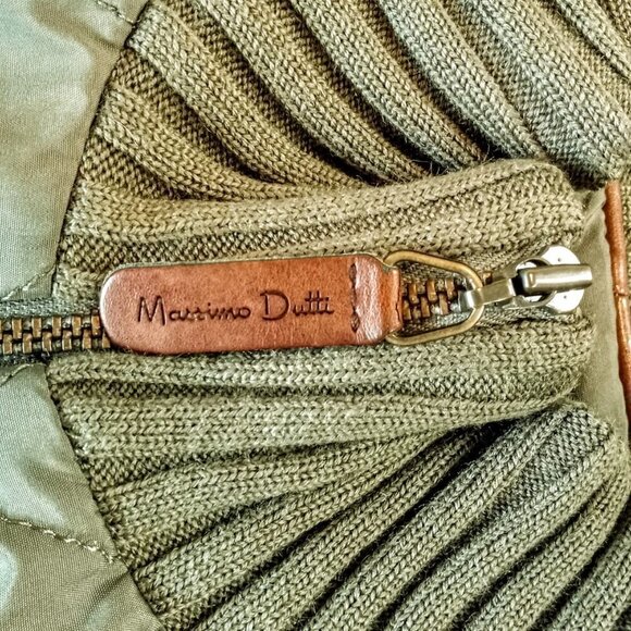 Massimo Dutti Olive Green Quilted Zip Front Vest - Picture 10 of 10